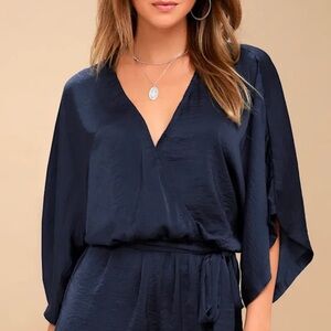 Lulus Satin Wrap Romper